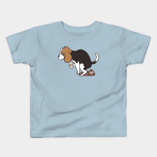 Coffee makes me poop Beagle Kids T-Shirt